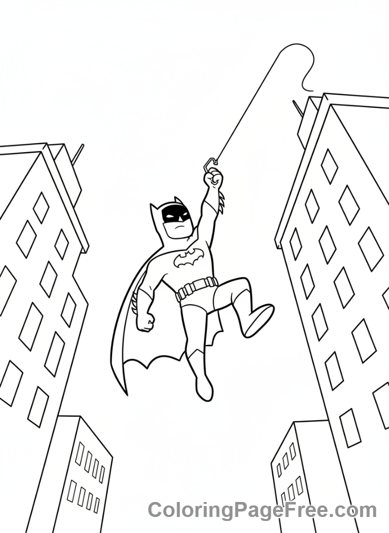 Batman coloring page - Batman grappling hook