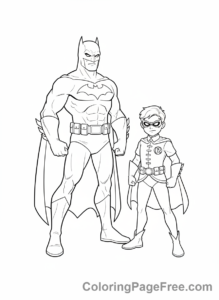 Batman coloring page - Batman Robin duo
