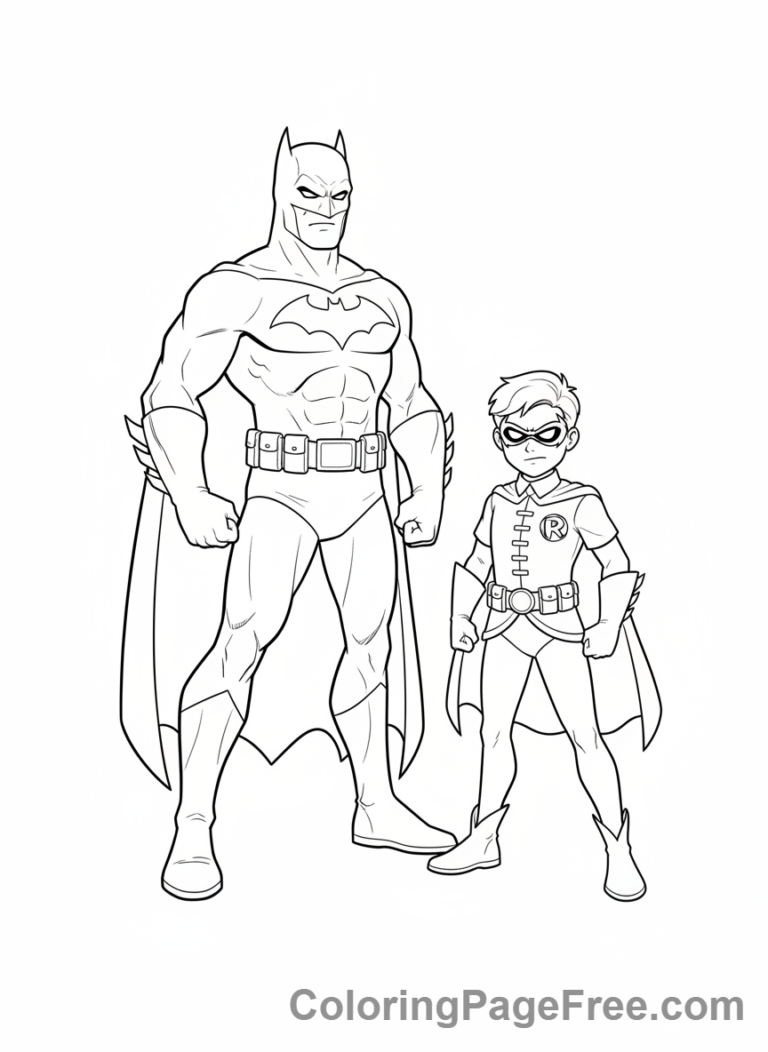 Batman coloring page - Batman Robin duo