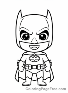 Batman coloring page - Chibi Batman cute