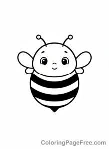 Bee coloring page - Baby bee smiling