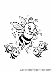 Bee coloring page - Bee waggle dance