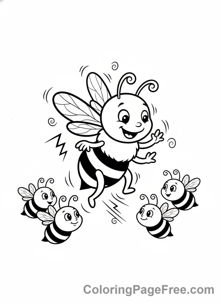 Bee coloring page - Bee waggle dance