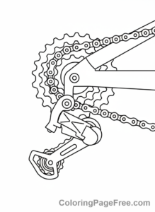 Bicycle coloring page - Bicycle gears chain