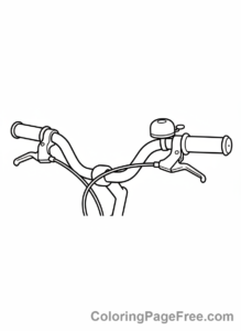 Bicycle coloring page - Bicycle handlebars close-up
