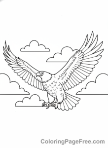 Bird coloring page - Eagle flying high