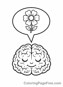 Brainrot coloring page - Brain clear mind