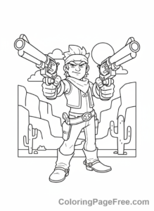Brawl Stars coloring page - Colt aiming pistols