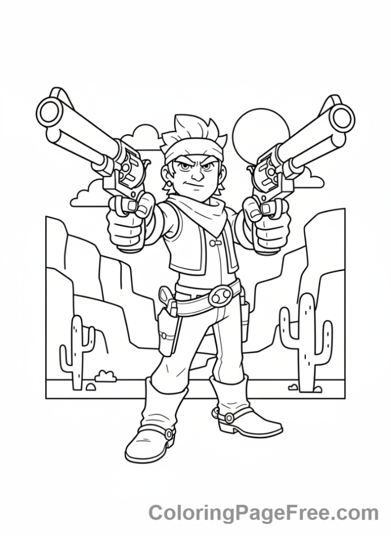 Brawl Stars coloring page - Colt aiming pistols