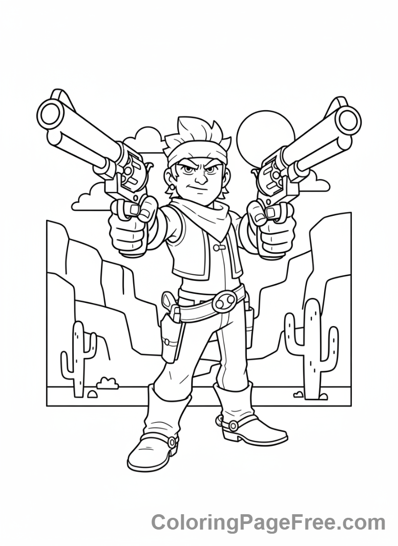 Brawl Stars coloring page - Colt aiming pistols