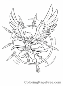 Brawl Stars coloring page - Crow mid-flight attacking