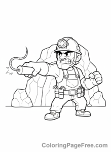 Brawl Stars coloring page - Dynamike throwing dynamite