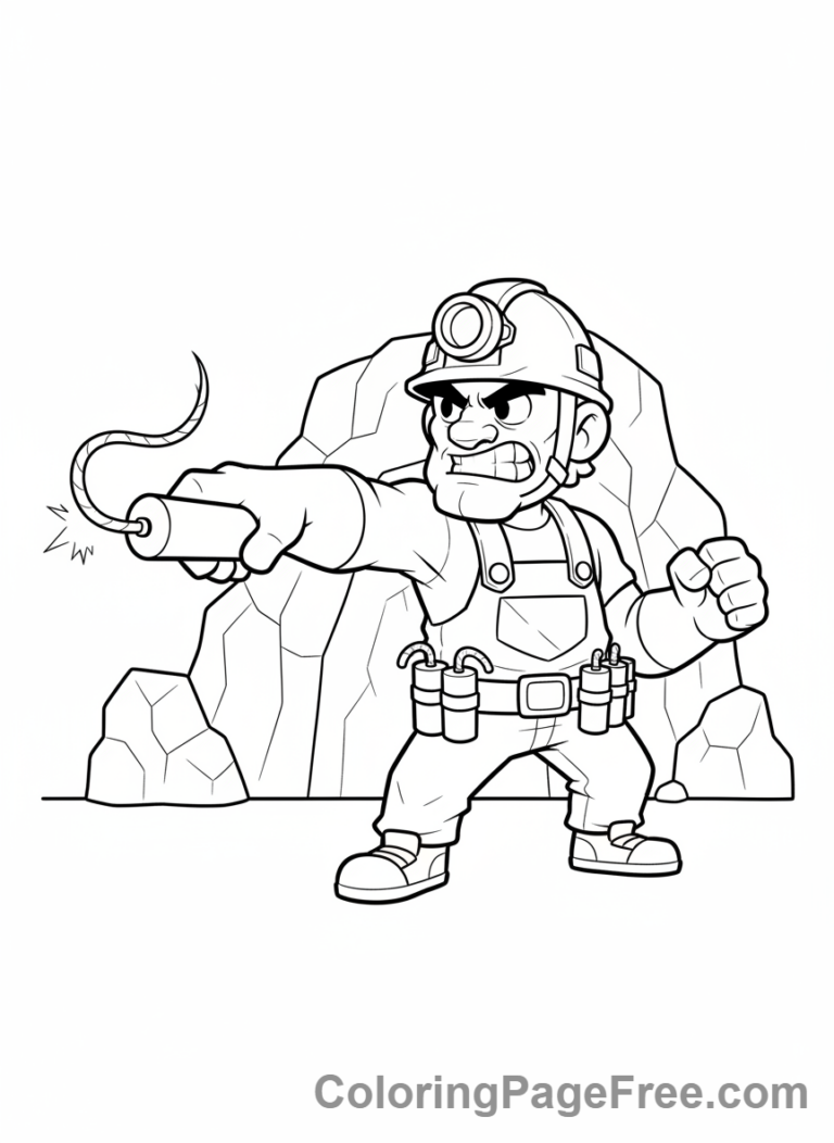 Brawl Stars coloring page - Dynamike throwing dynamite