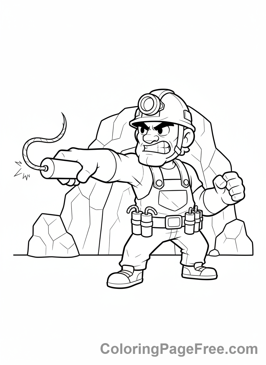 Brawl Stars coloring page - Dynamike throwing dynamite