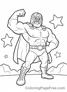 Brawl Stars coloring page - El Primo flexing muscles