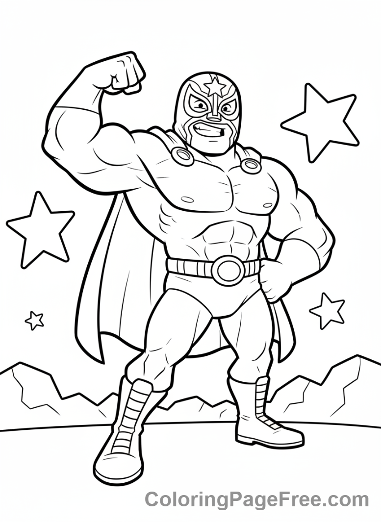 Brawl Stars coloring page - El Primo flexing muscles