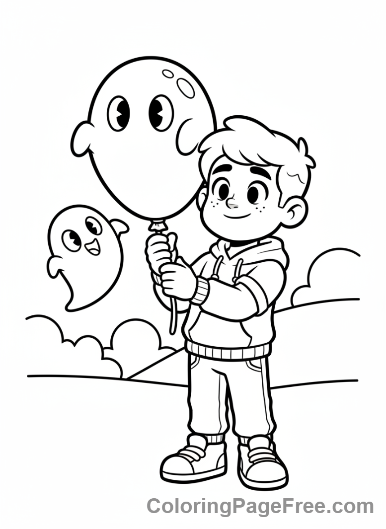 Brawl Stars coloring page - Gus with balloon