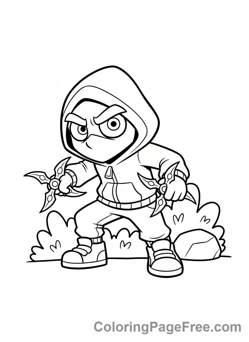 Brawl Stars coloring page - Leon stealthy pose