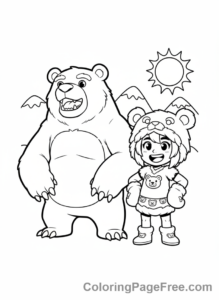 Brawl Stars coloring page - Nita with Bruce