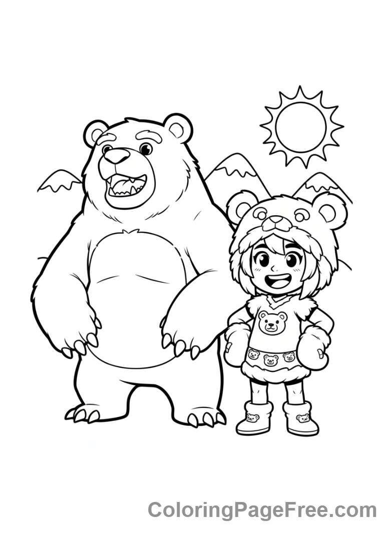 Brawl Stars coloring page - Nita with Bruce