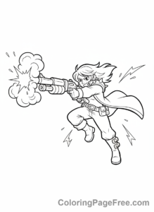 Brawl Stars coloring page - Shelly shooting shotgun