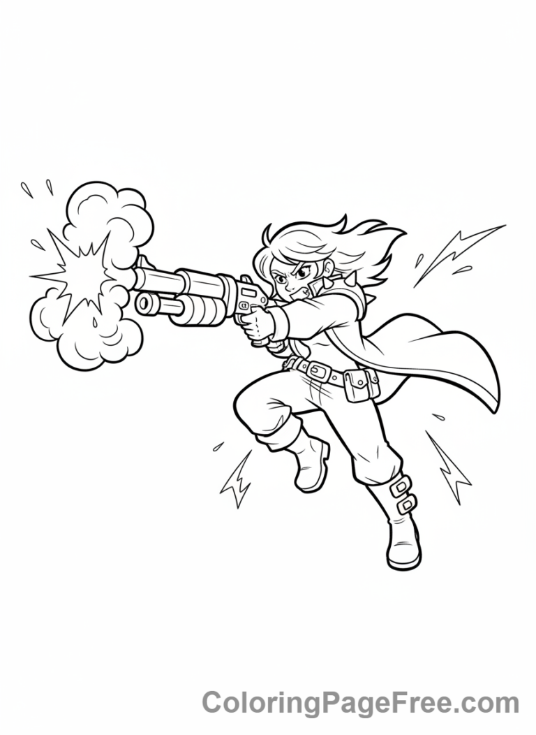 Brawl Stars coloring page - Shelly shooting shotgun