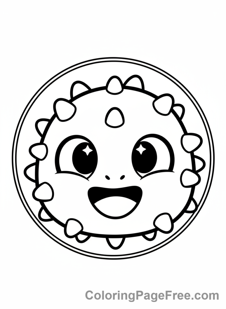 Brawl Stars coloring page - Spike cute close-up