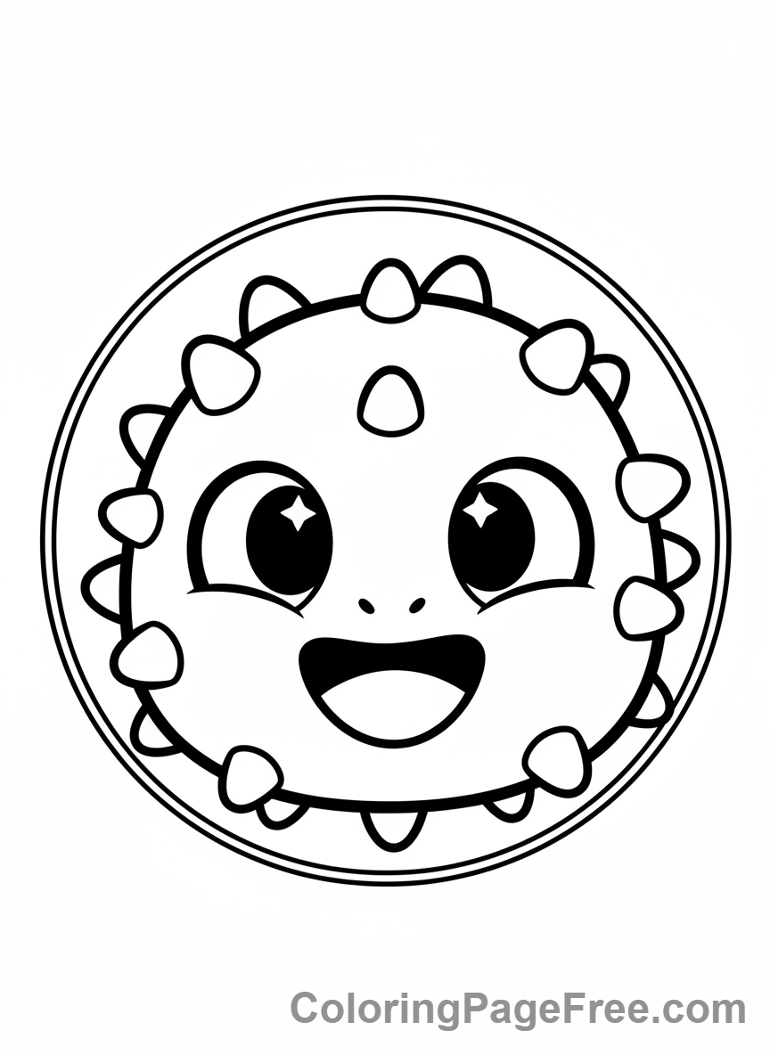 Brawl Stars coloring page - Spike cute close-up