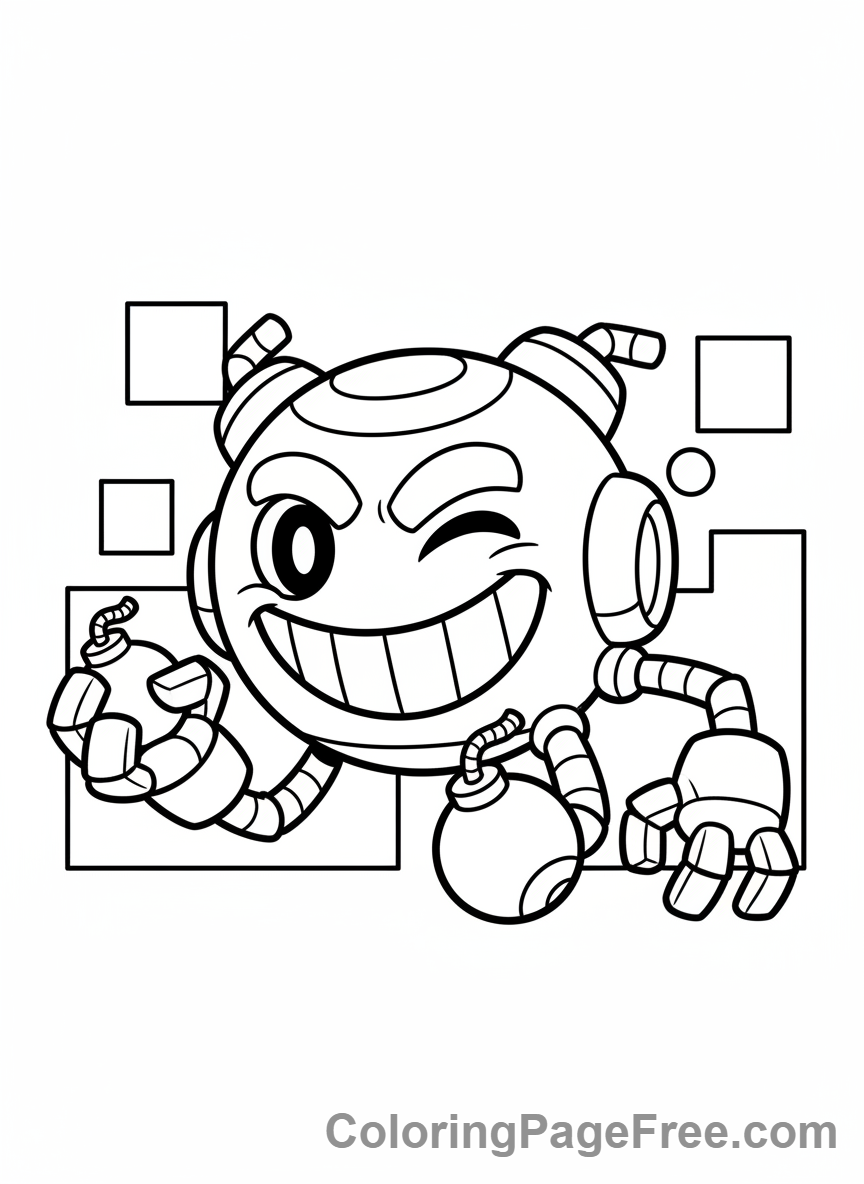 Brawl Stars coloring page - Tick grinning close-up