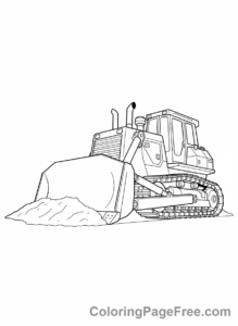 Bulldozer coloring page - Bulldozer low angle