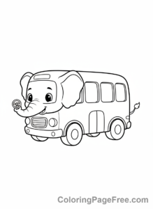 Bus coloring page - Animal shaped bus