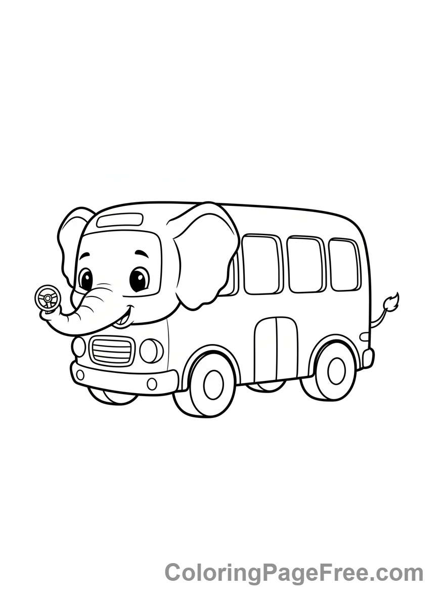 Bus coloring page - Animal shaped bus