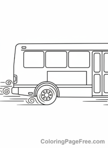Bus coloring page - Bus wheels spinning