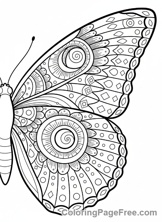 Butterfly coloring page - Butterfly wing pattern