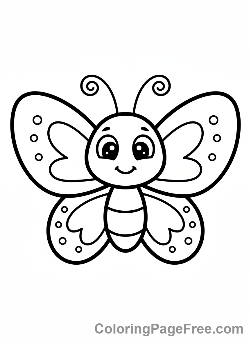 Butterfly coloring page - Cute butterfly face