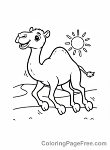 Camel coloring page - Camel Playful Jump