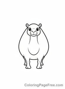 Camel coloring page - Cute Cartoon Camel