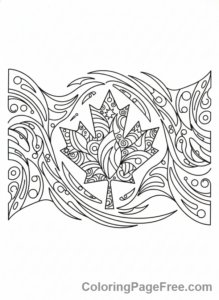 Canadian Flag coloring page - Abstract flag pattern