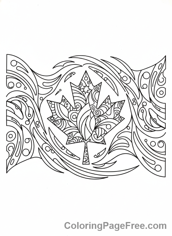 Canadian Flag coloring page - Abstract flag pattern