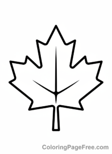 Canadian Flag coloring page - Maple leaf close-up