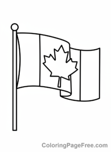 Canadian Flag coloring page - Waving Canadian Flag