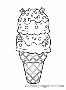 Candy coloring page - Ice cream candies
