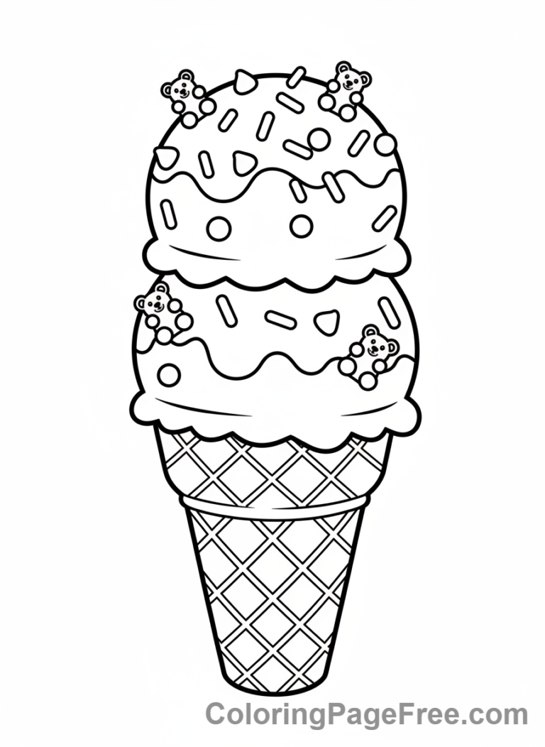 Candy coloring page - Ice cream candies