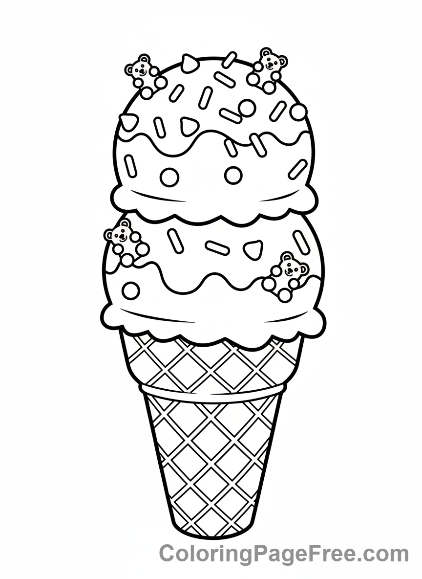 Candy coloring page - Ice cream candies