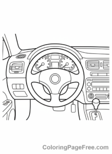 Cars coloring page - Car Dashboard Interior
