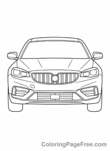 Cars coloring page - Car Front Close-up