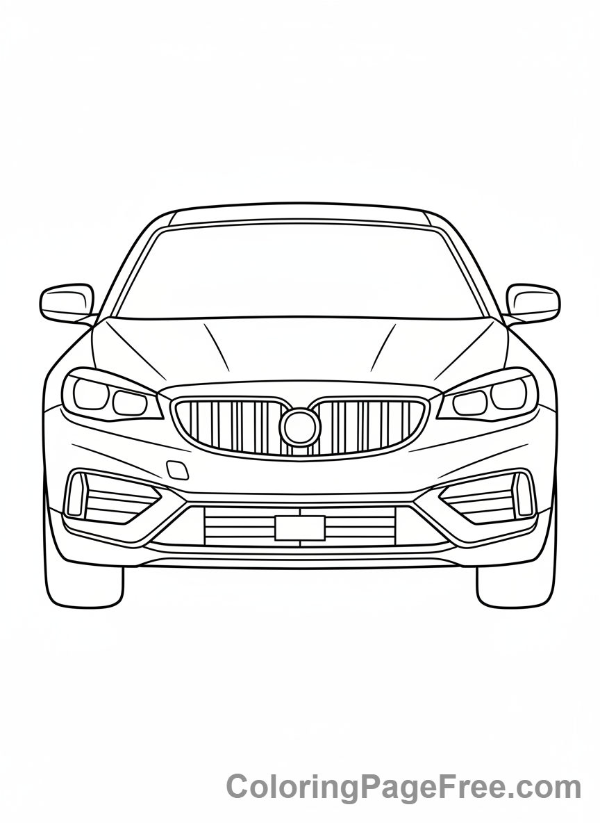 Cars coloring page - Car Front Close-up