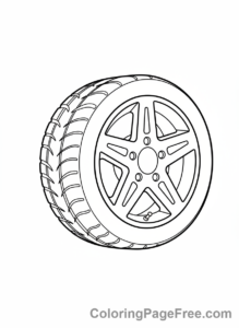 Cars coloring page - Car Wheel Close-up