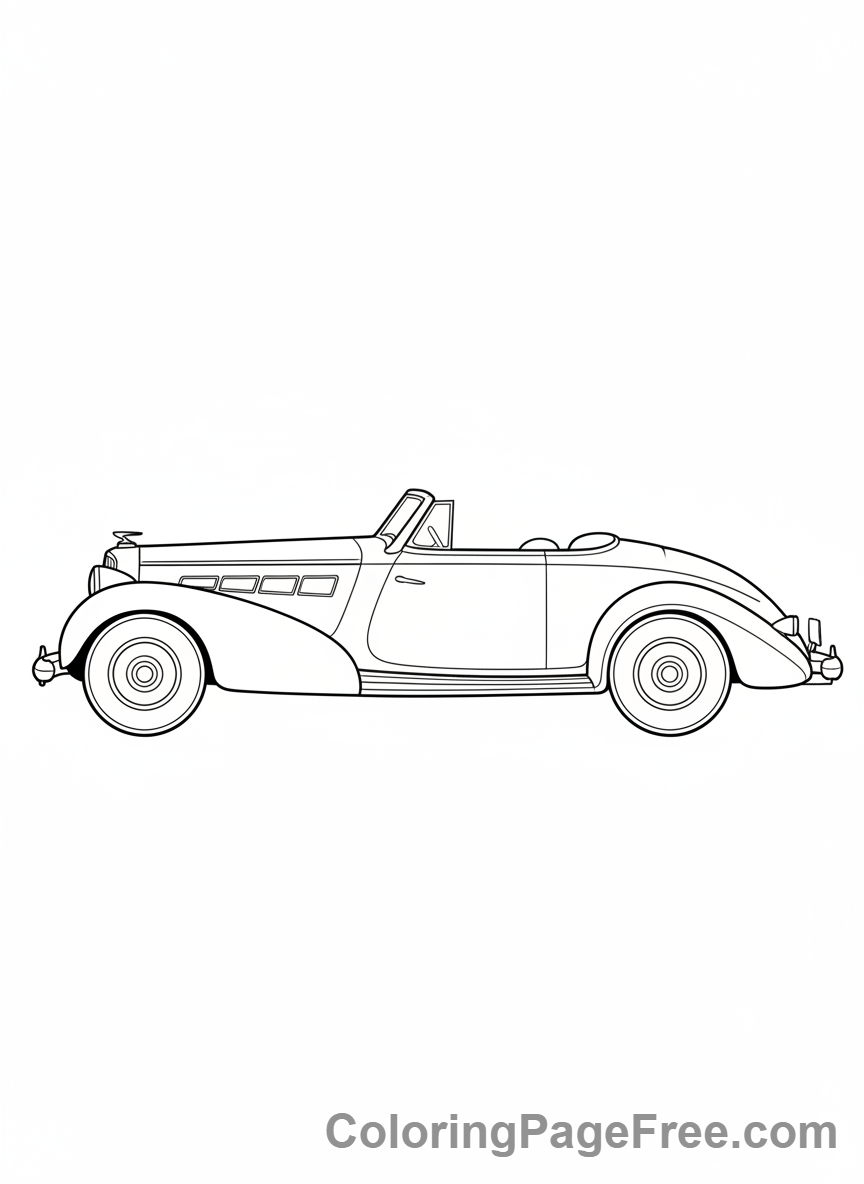 Cars coloring page - Classic Car Side