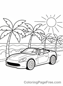Cars coloring page - Convertible Beach Drive